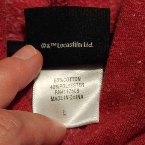 Boy's Star Wars Red And Black Hoodie, Size Large - Picture 3 of 8